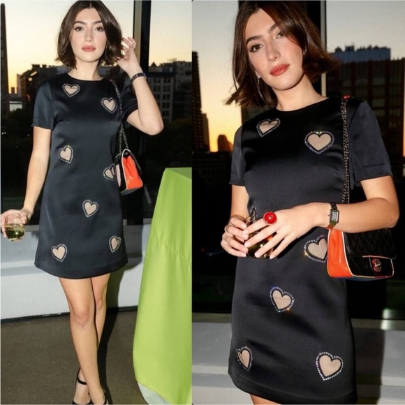 Alice and Olivia Clyde Heart Embellished Shift Dress, SIZE 6 1591 - Picture 1 of 12